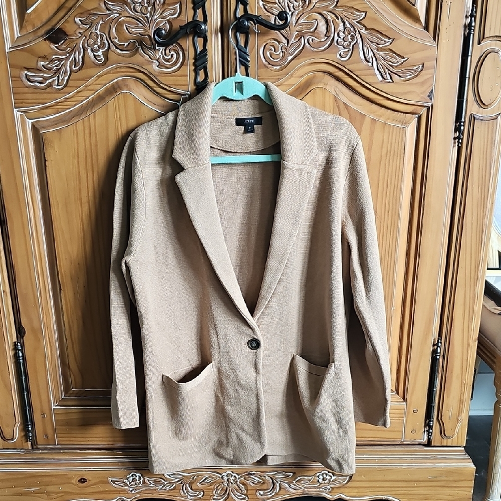 J. Crew Classic Tan Knit Blazer